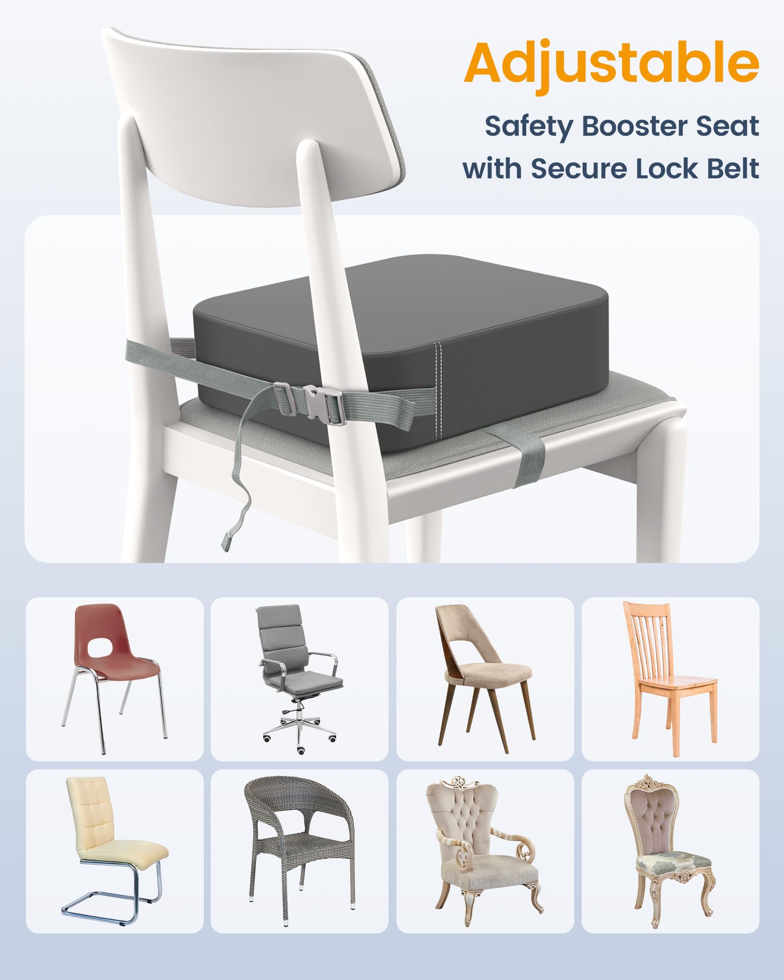 OPZAVYA booster seat waterproof PU leather for easy wipe-clean maintenance