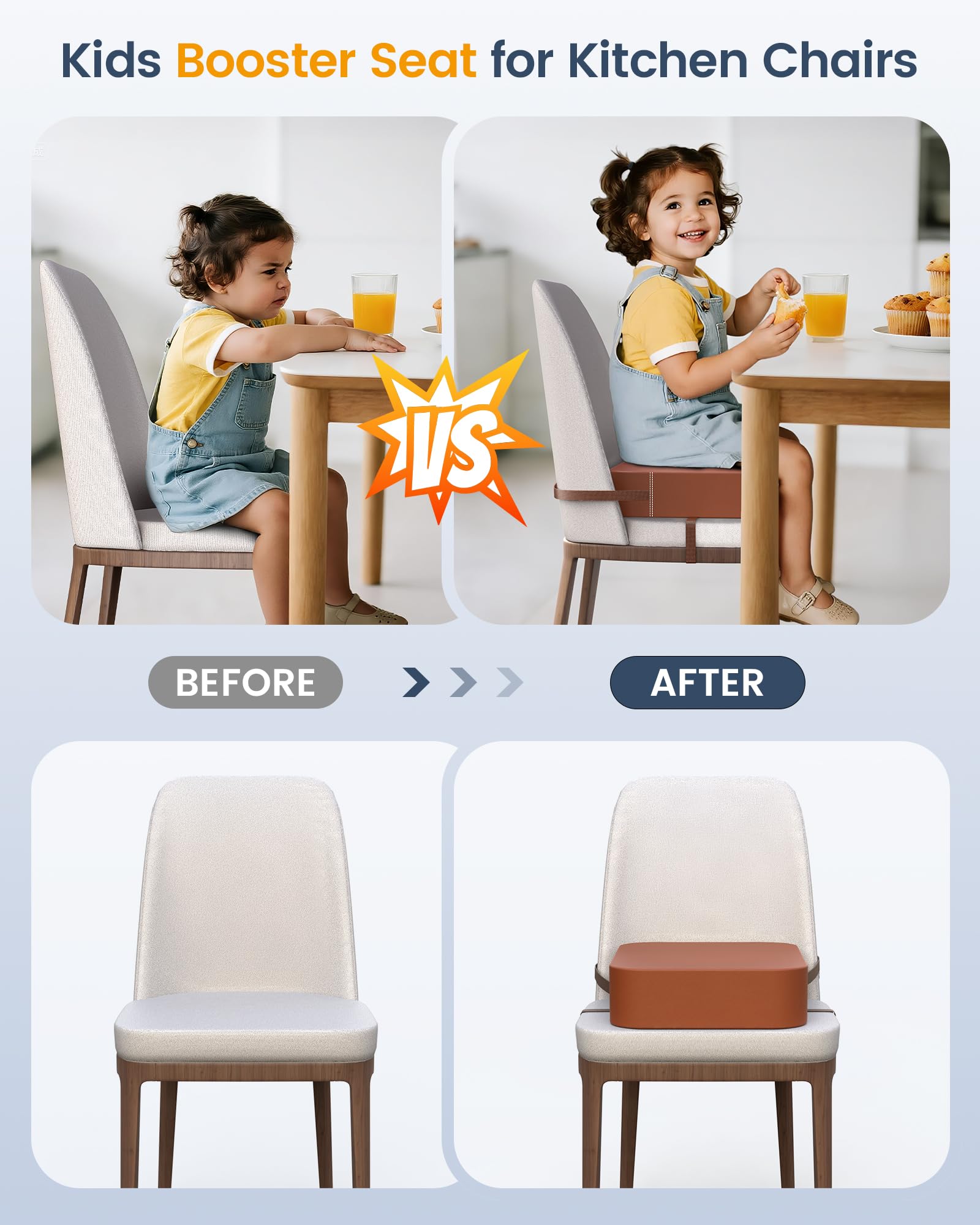 OPZAVYA Booster Seat removable zippered cover for machine wash.