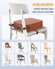 OPZAVYA Booster Seat waterproof PU leather for quick cleanup.