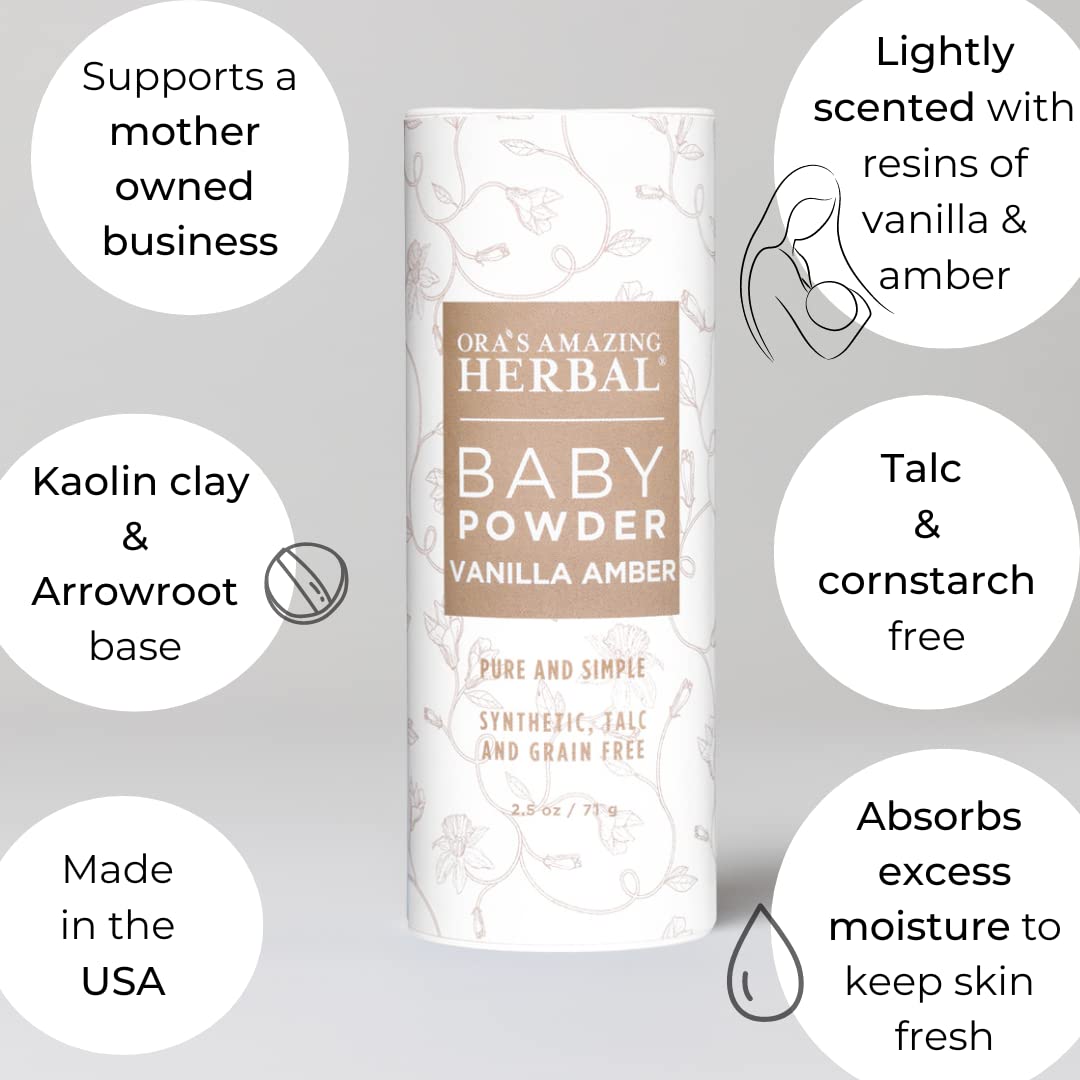 Packaging closeup shows talc-free, corn-free formula for sensitive skin