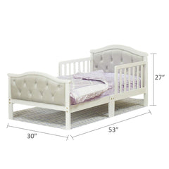 Orbelle Gray toddler bed fabric close-up showing soft micro-fiber surface.