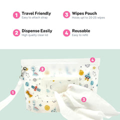 Orchid Hearts Floral Love wipes dispenser shown for travel