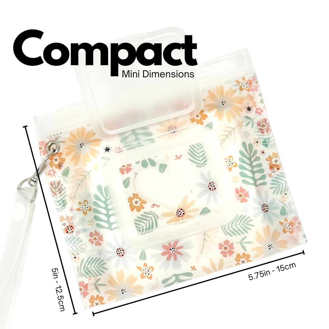 Orchid Hearts wipes dispenser two-design set adds style to practical diaper bag care.