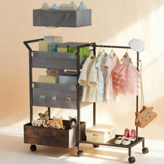 Orekemo Baby Diaper Caddy assembled, 3-tier design enables quick access.