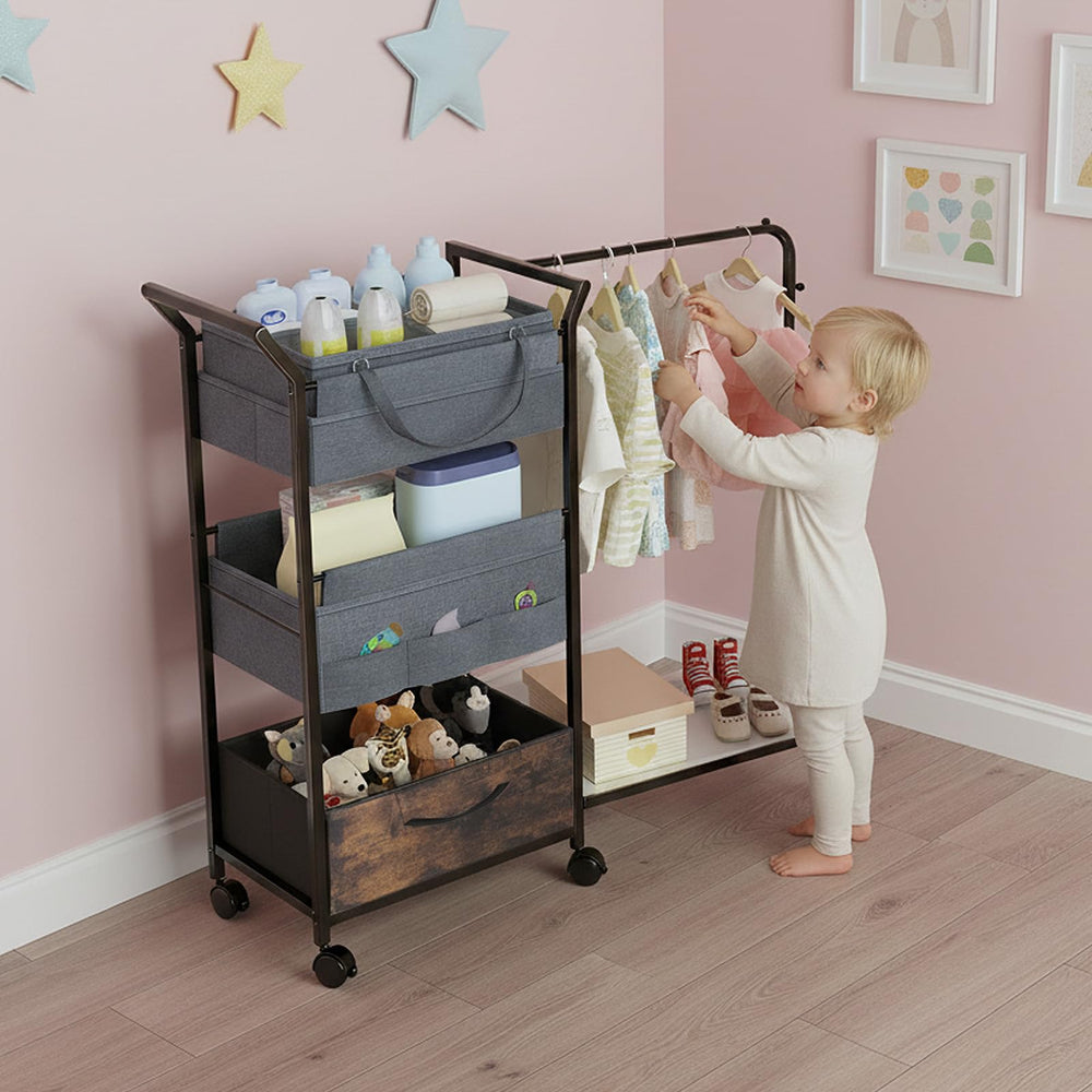 Orekemo bathroom cart doubles as toiletries station for quick access.