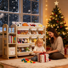 Orekemo toy storage organizer solid pine wood highlights natural finish and durability