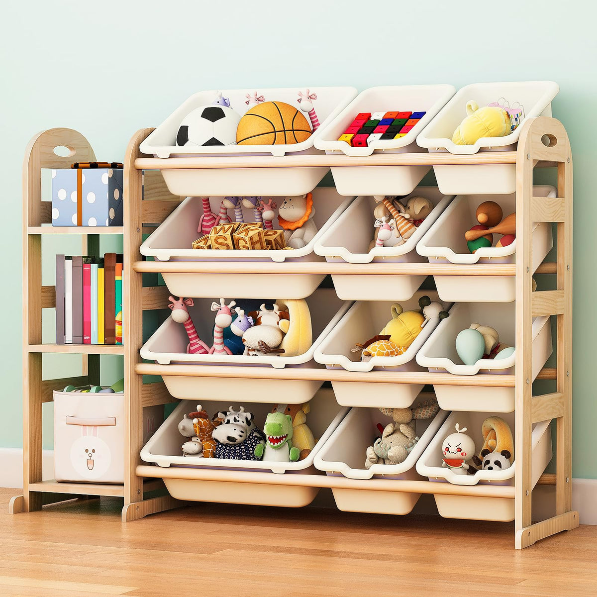 Orekemo toy storage organizer three shelves white keeps toys organized and accessible