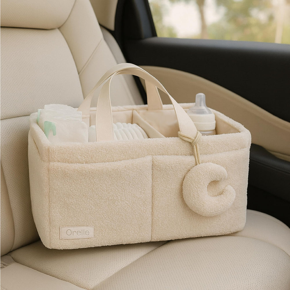 Orelle gift-ready cream diaper organizer ideal for baby showers