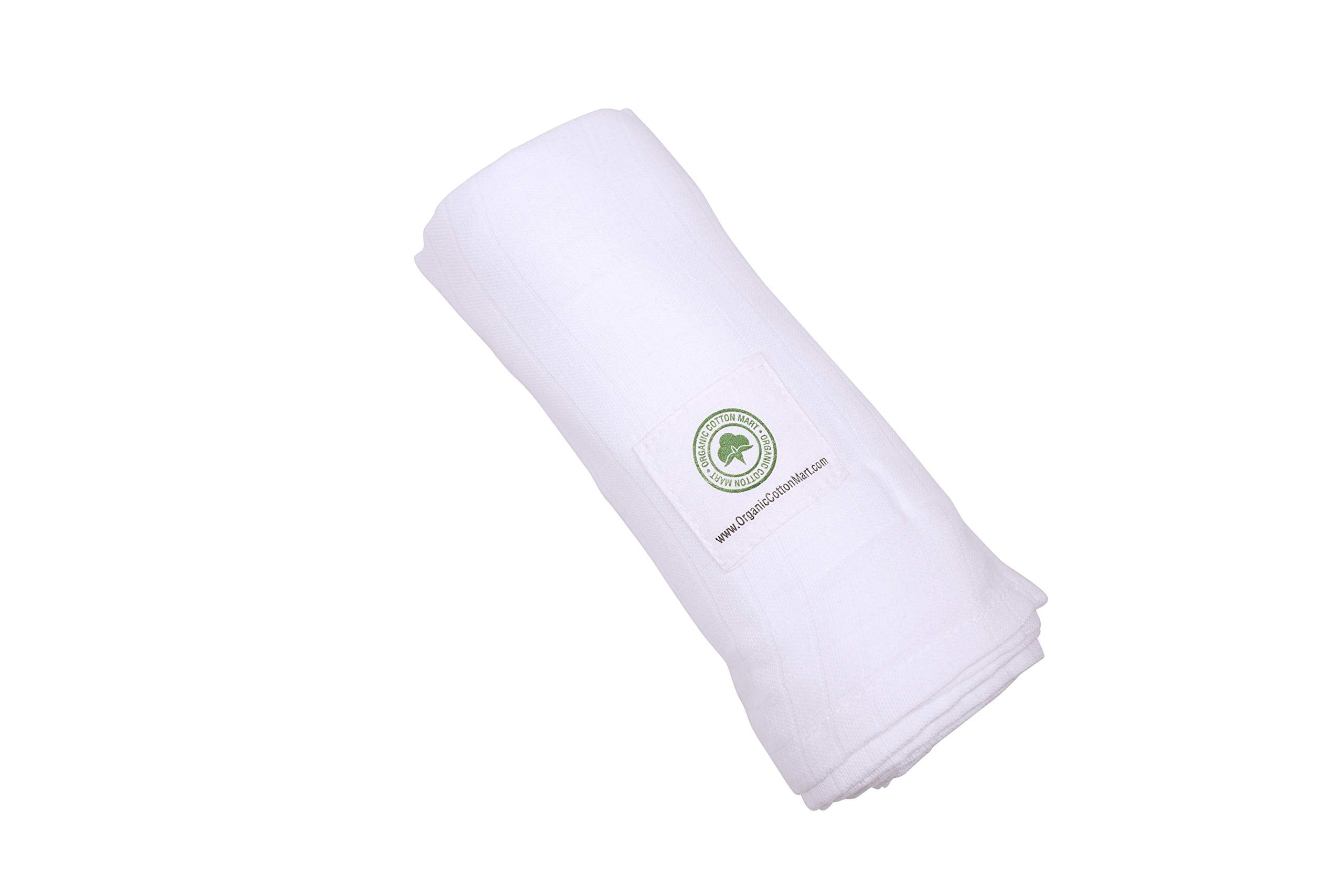 Organic Cotton Mart muslin texture closeup highlighting breathable, 100% organic cotton fabric