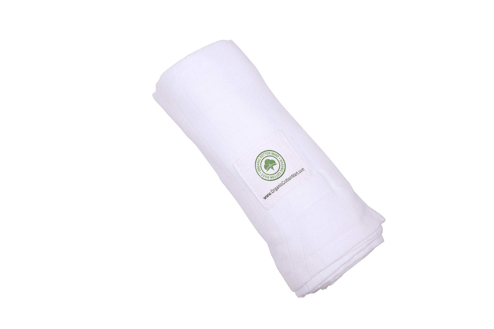 Organic Cotton Mart muslin texture closeup highlighting breathable, 100% organic cotton fabric