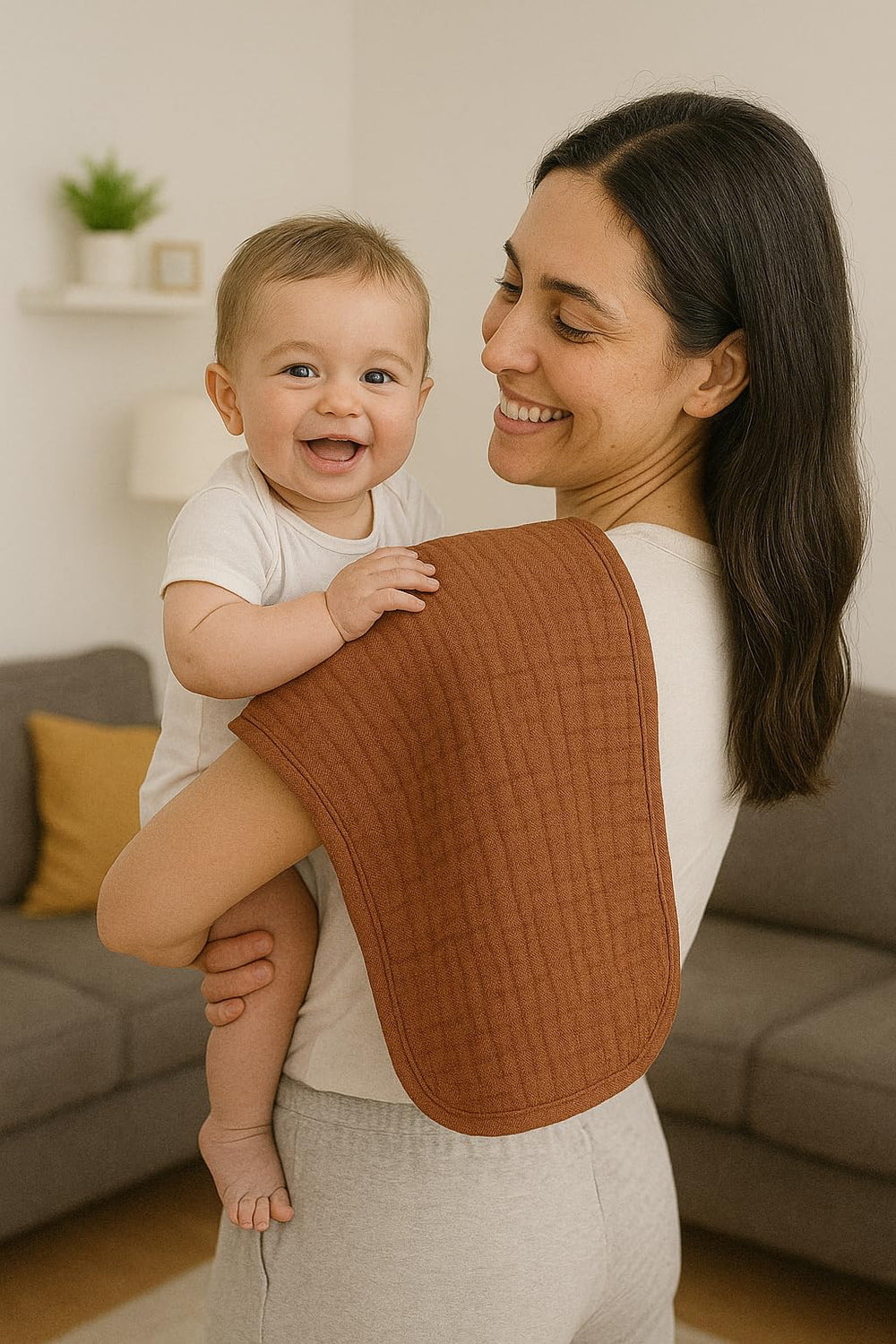 Organic muslin burp cloths gift-ready packaging for thoughtful baby gifts.