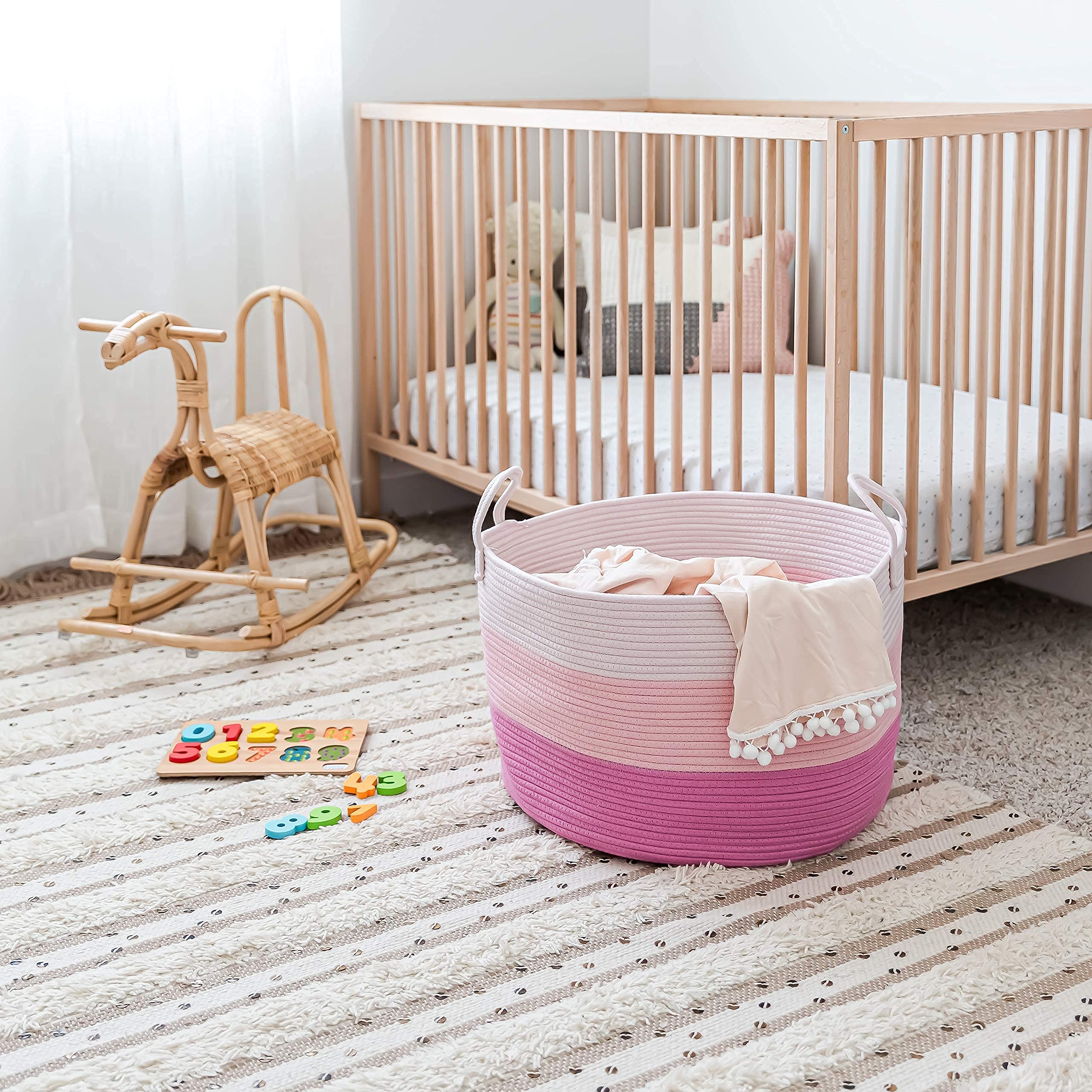 OrganiHaus towel storage bin ideal for bathroom or laundry spaces.