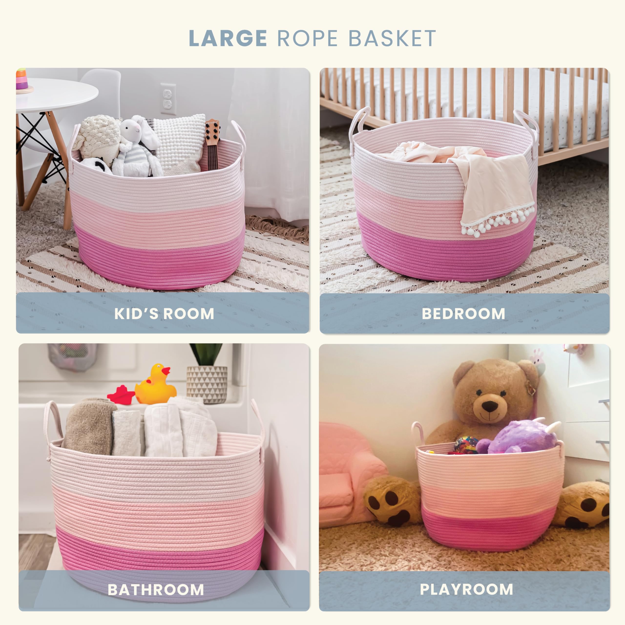 OrganiHaus toy storage bin basket keeps toys organized and accessible for playtime.