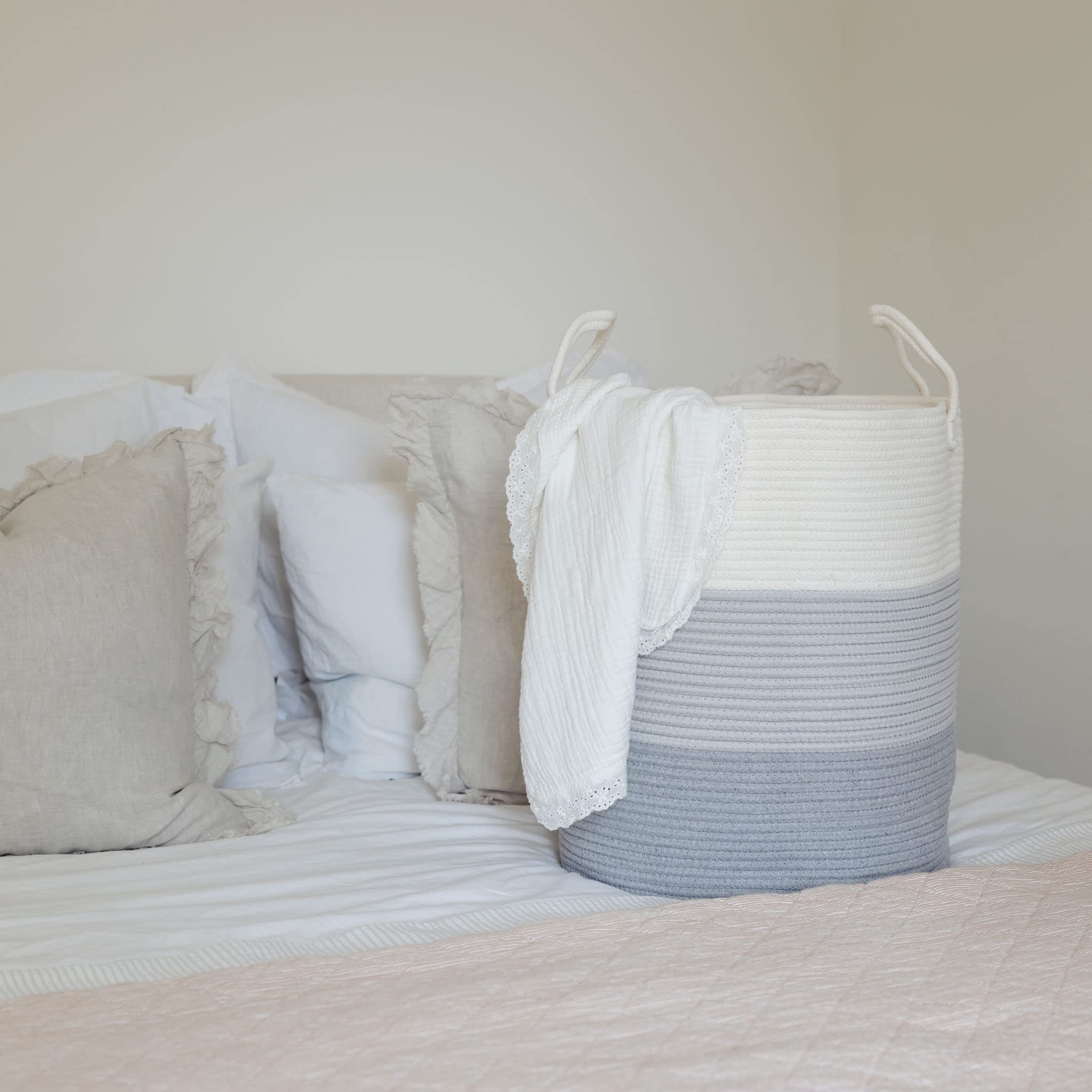 OrganiHaus foldable hamper lightweight and easy to move