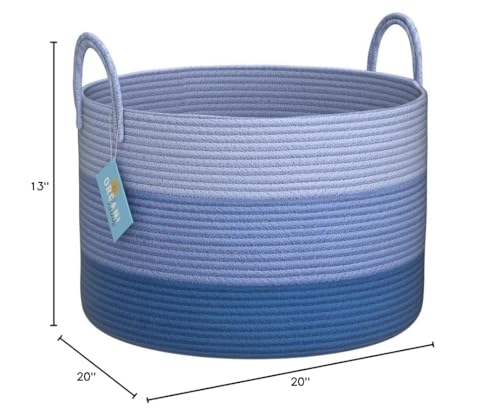 OrganiHaus interior style blue basket complements boho and minimalist spaces