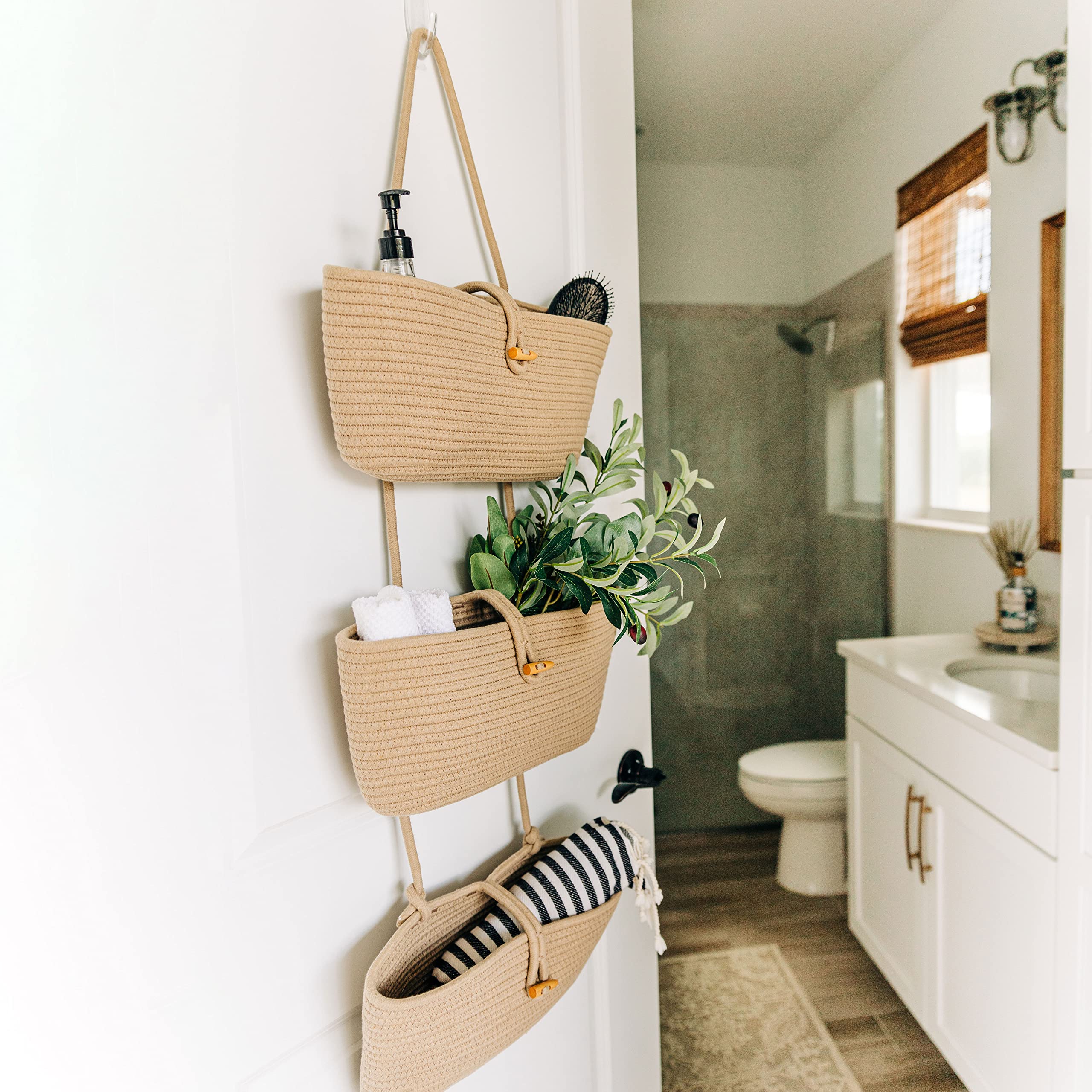OrganiHaus multifunctional hanging basket adaptable to 3-tier or individual use