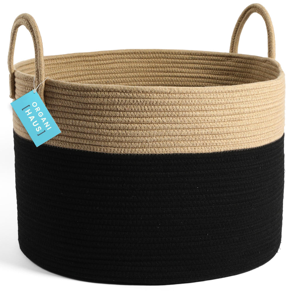 OrganiHaus nursery storage basket blends with decor while concealing essentials.