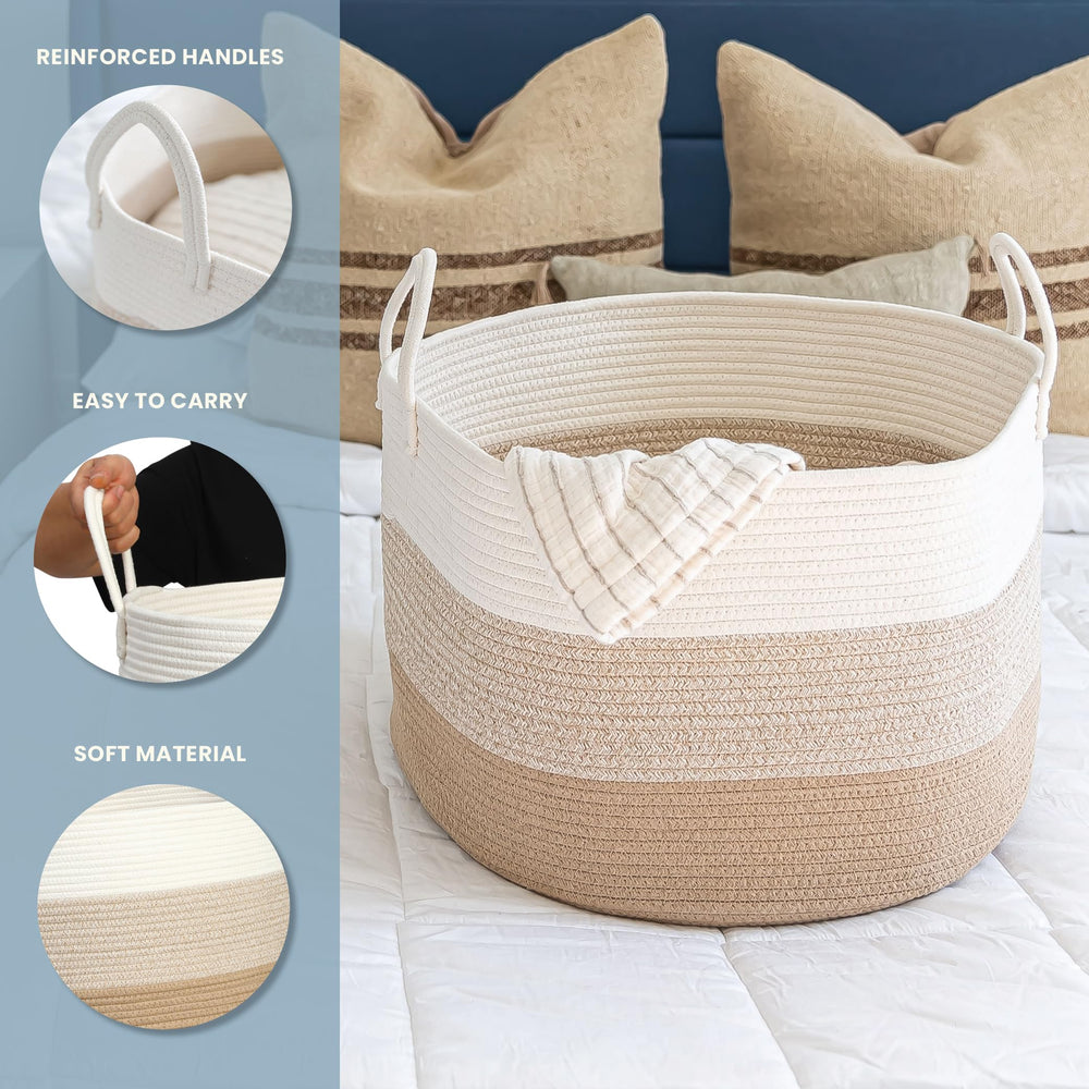 OrganiHaus rope laundry basket with handles simplifies chores and transports laundry effortlessly