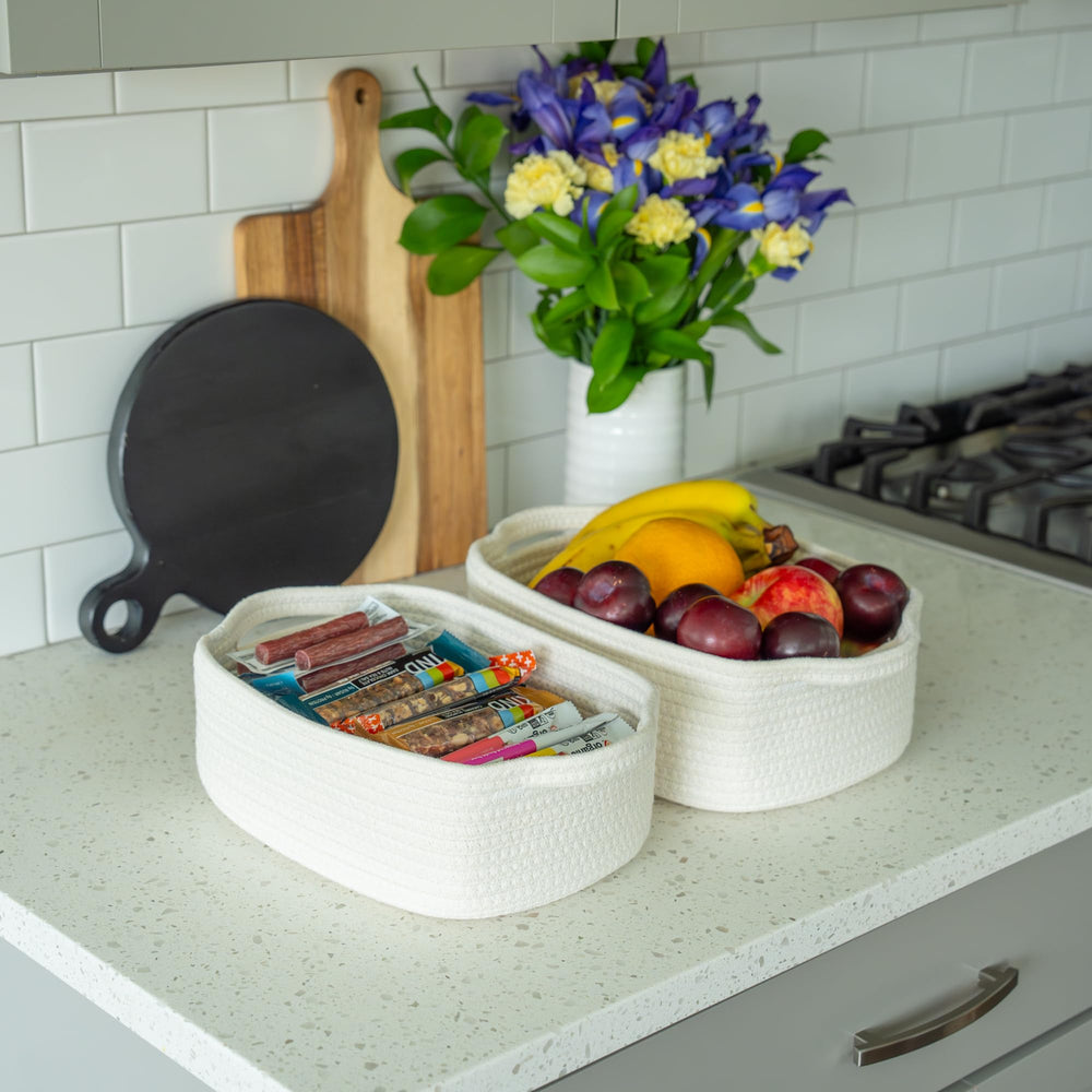 OrganiHaus bathroom storage basket with towels for quick-access storage