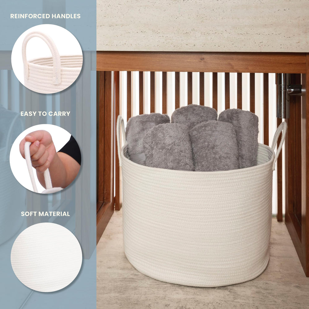 OrganiHaus soft round dog toy bin keeps pet toys organized and accessible.