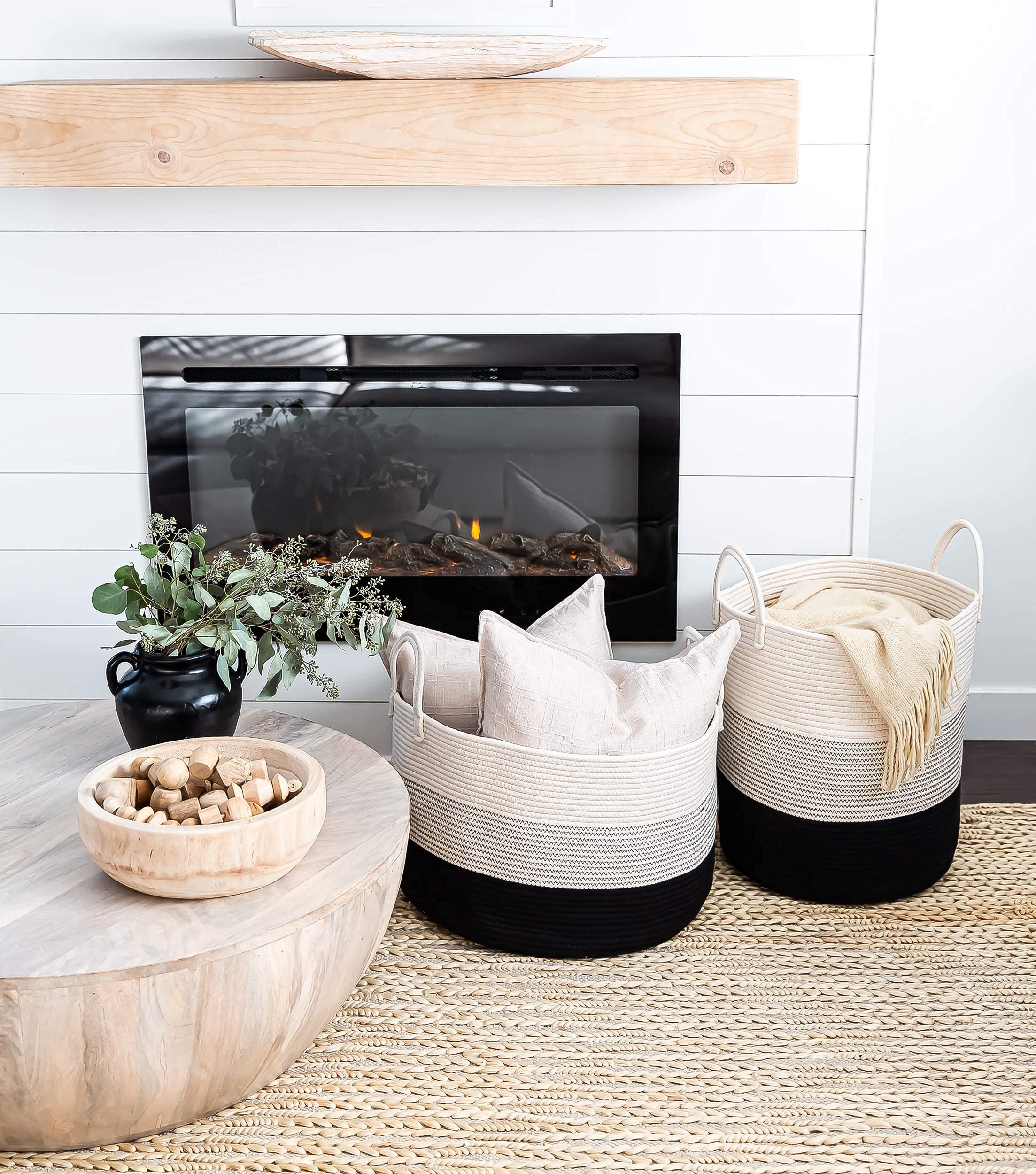 OrganiHaus storage basket folded flat for compact, space-saving storage