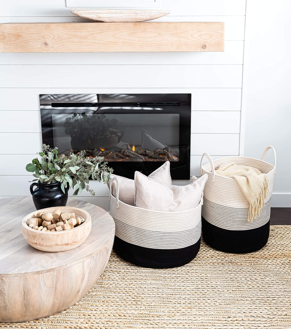 OrganiHaus storage basket folded flat for compact, space-saving storage