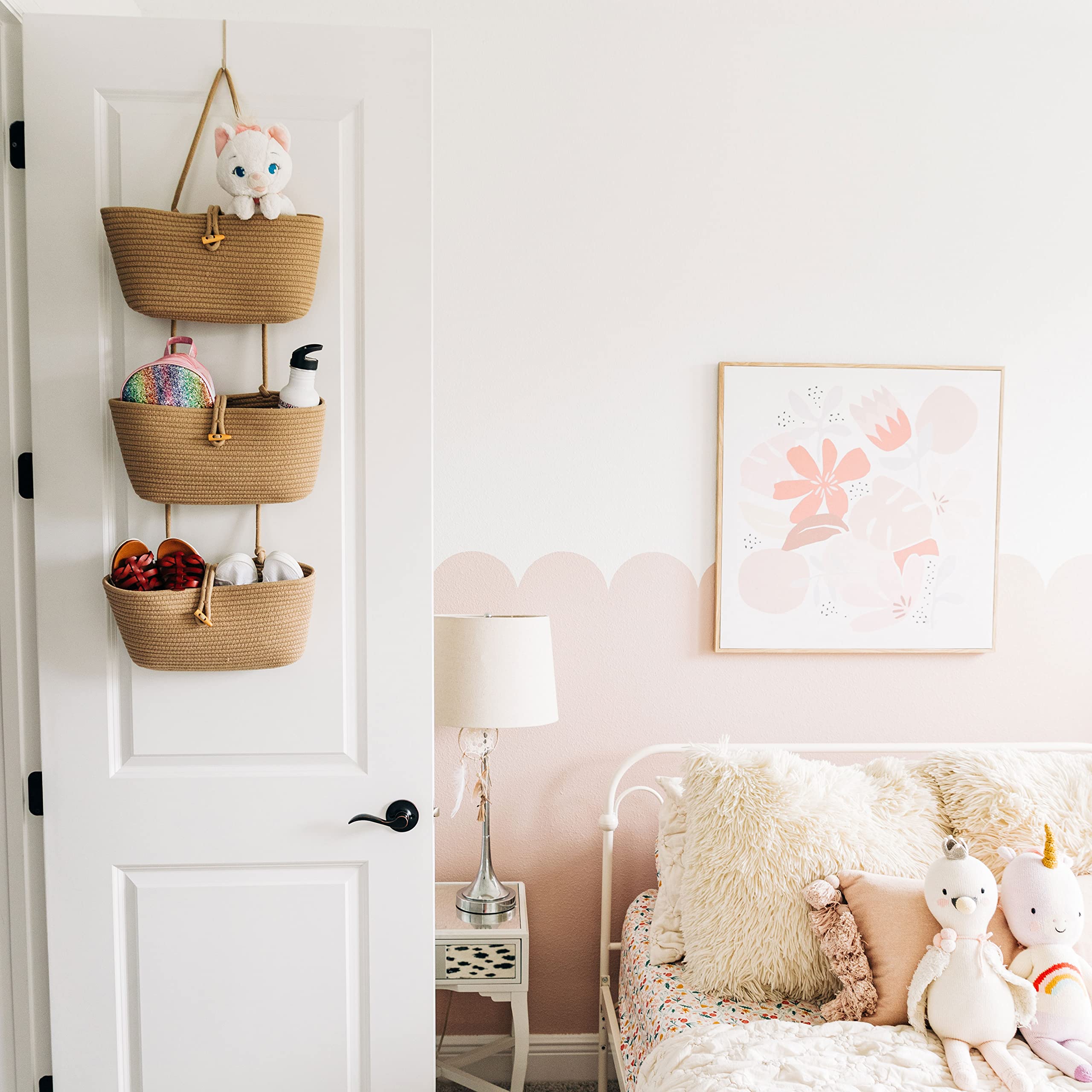 OrganiHaus toy storage nursery basket neatly organizes plush toys