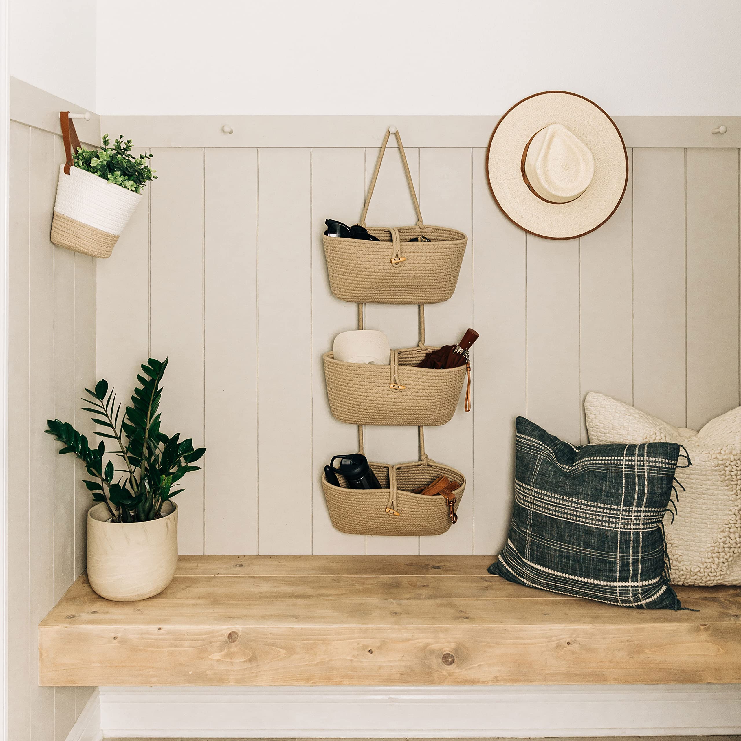 OrganiHaus wall basket for office storage keeps papers within reach
