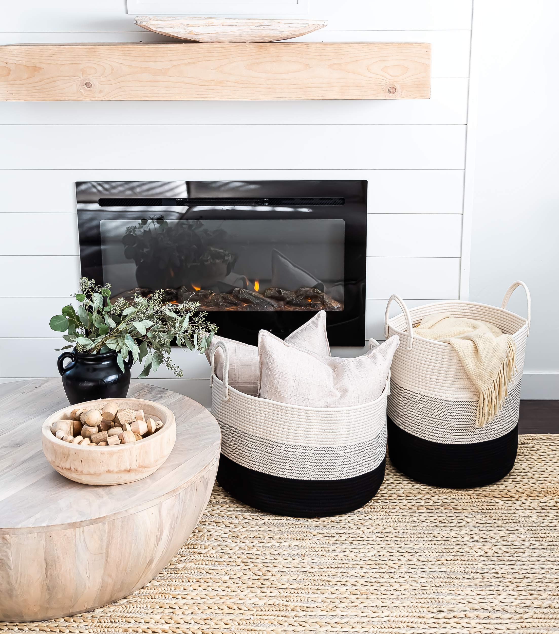 OrganiHaus foldable-storage basket tucked away when not in use