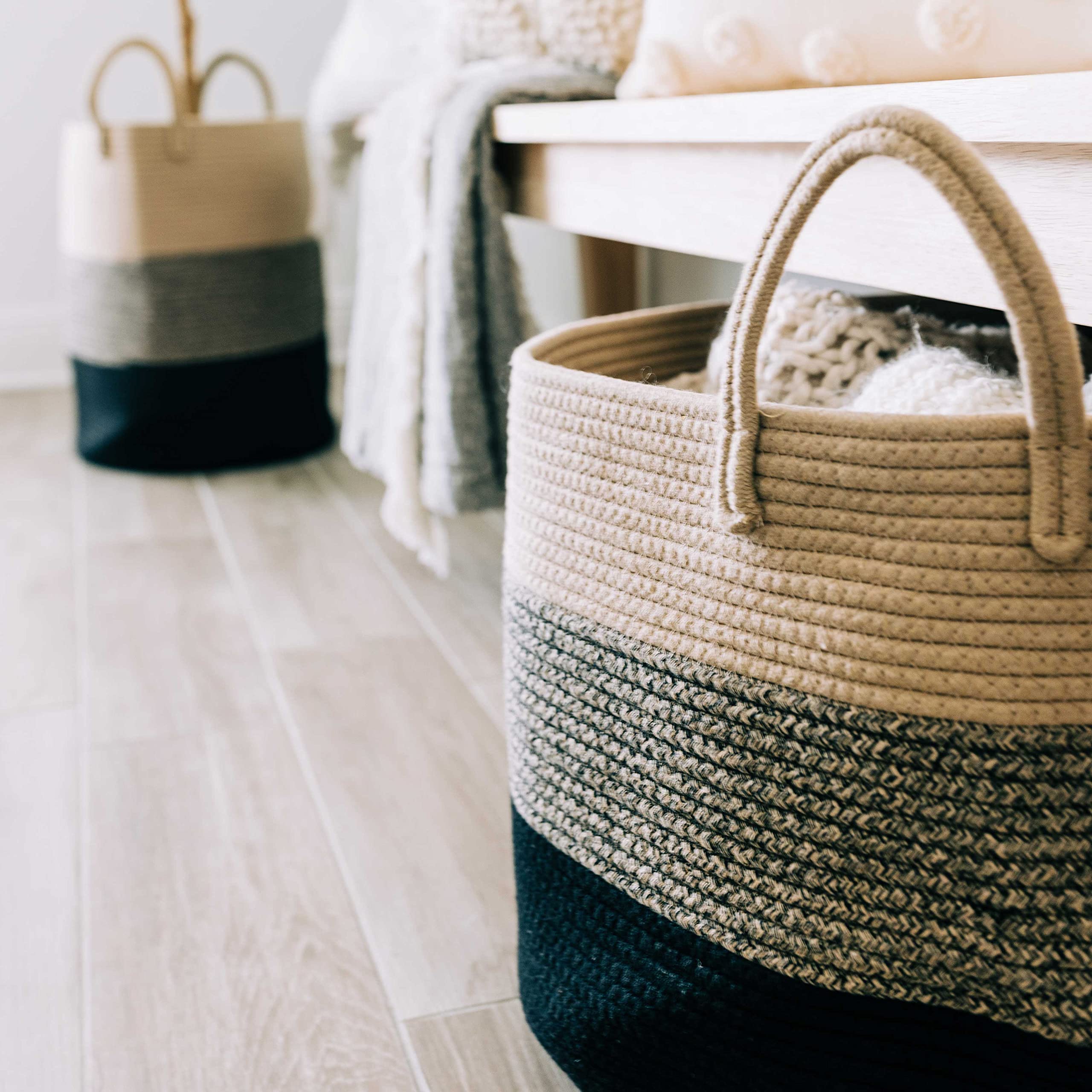 OrganiHaus Soft-Round Dog Toy Bin keeps pet toys tidy.