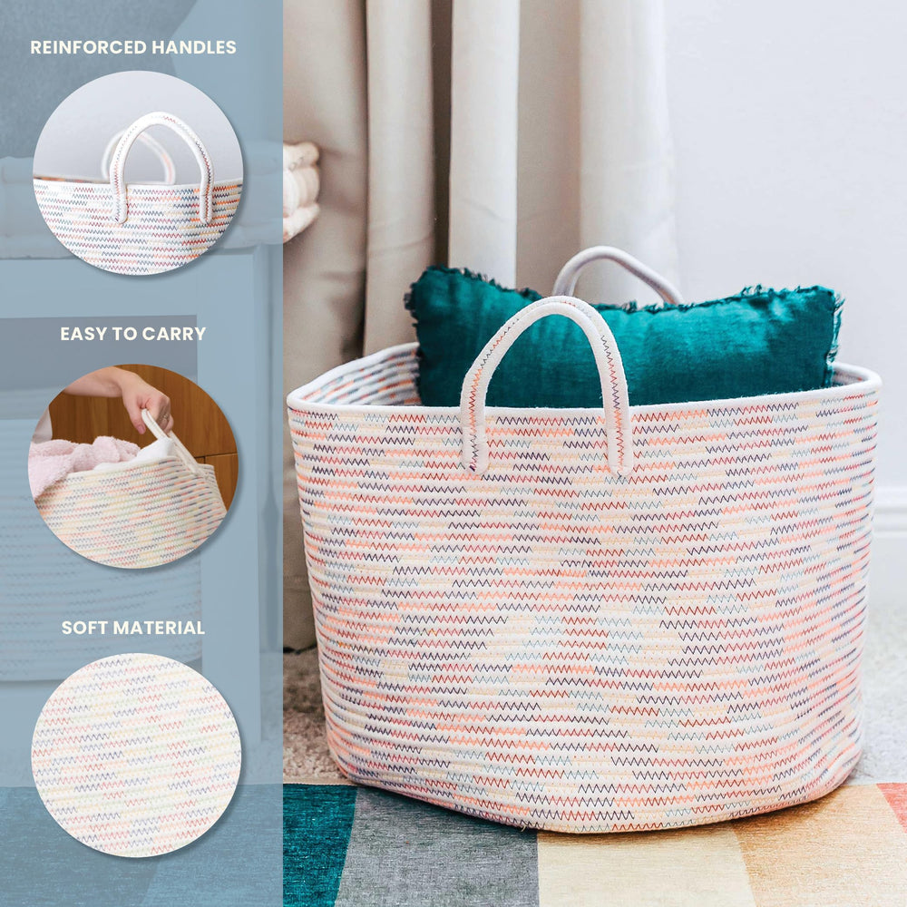 OrganiHaus storage bin for toys in nursery is sturdy and child-safe.