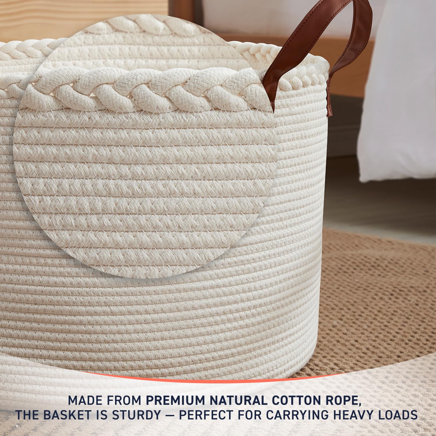 Organizix XL cream basket used in laundry setup for easy access.