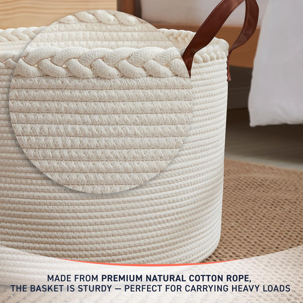 Organizix XL cream basket used in laundry setup for easy access.