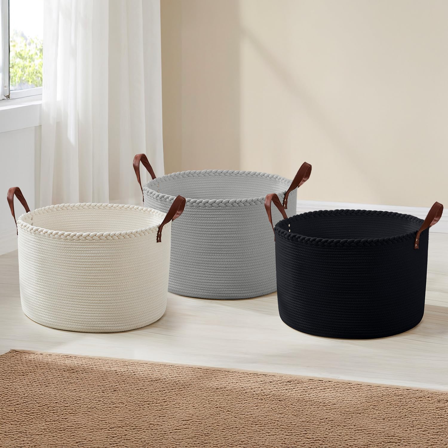 Organizix XL cream basket spot-clean care with damp cloth.