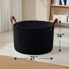 Organizix XLarge round cotton rope basket ideal for nursery organization and toys.