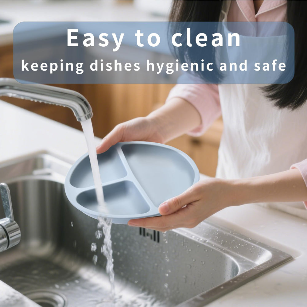 Orghcyi feeding set dishwasher-safe image showing clean components.
