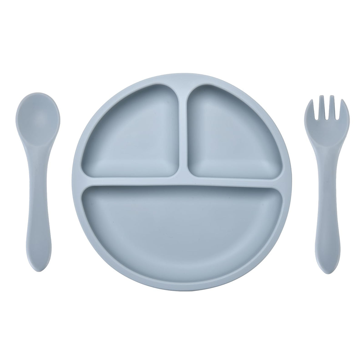 Orghcyi silicone baby feeding set suction plate in use for stable meals.
