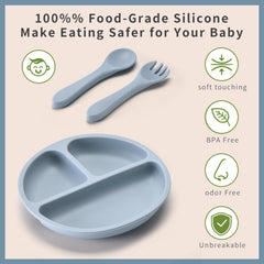 Orghcyi baby feeding spoons close-up showing easy-grip handles.