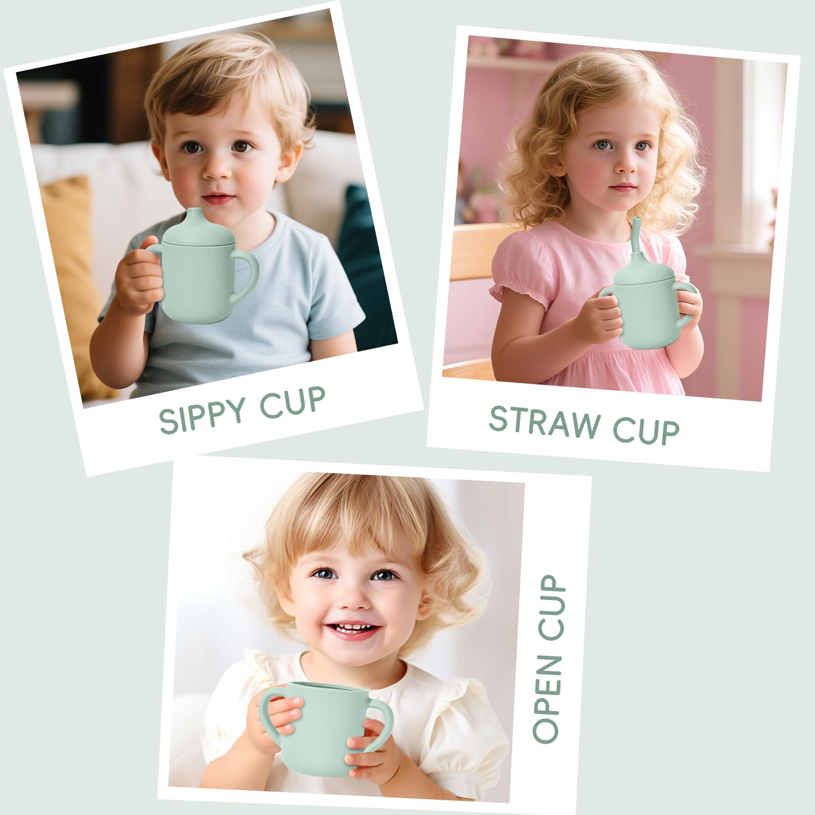 Orghcyi silicone baby sippy cup kid-friendly design promotes confident sipping