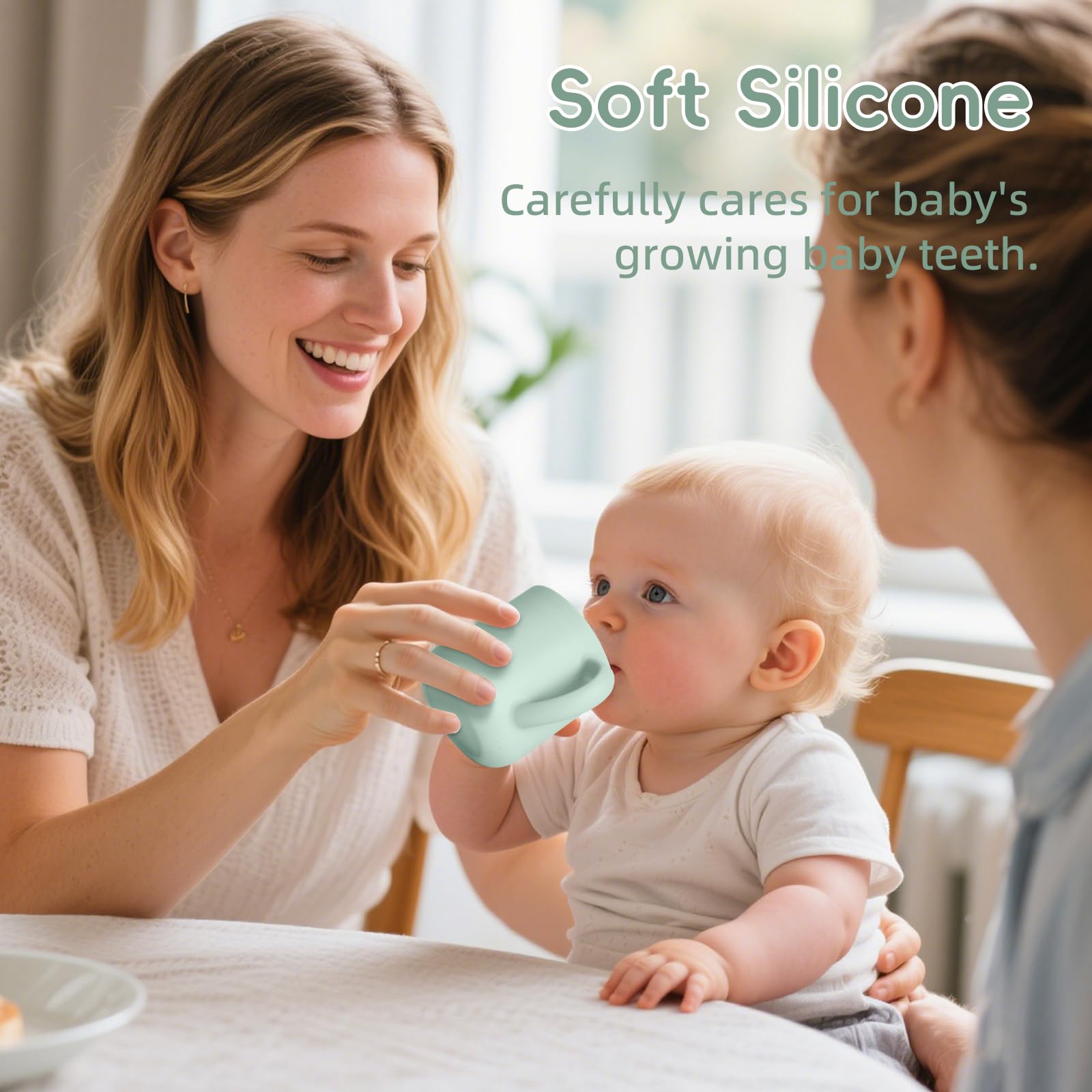 Orghcyi silicone baby sippy cup easy-clean construction supports quick dishwasher or stove cleaning