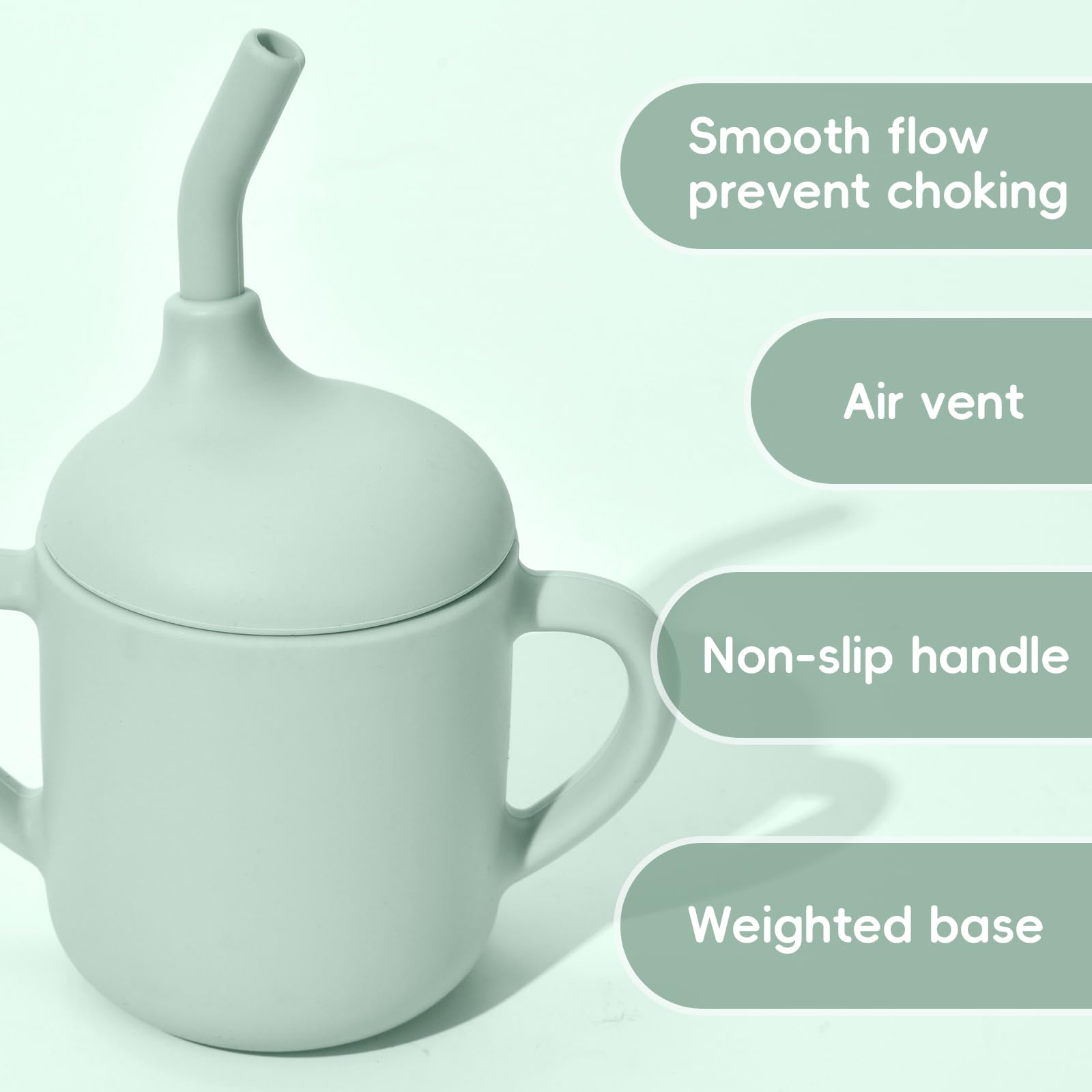 Orghcyi silicone baby sippy cup duck-beak lid enables flexible, hygienic lid options