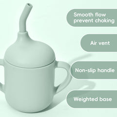 Orghcyi silicone baby sippy cup duck-beak lid enables flexible, hygienic lid options