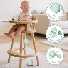 Orghcyi silicone baby sippy cup leak-proof feature keeps clothes and floors cleaner