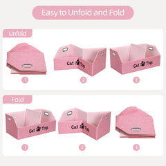 ORGMASTER cat toy bin back view highlights trapezoidal shape