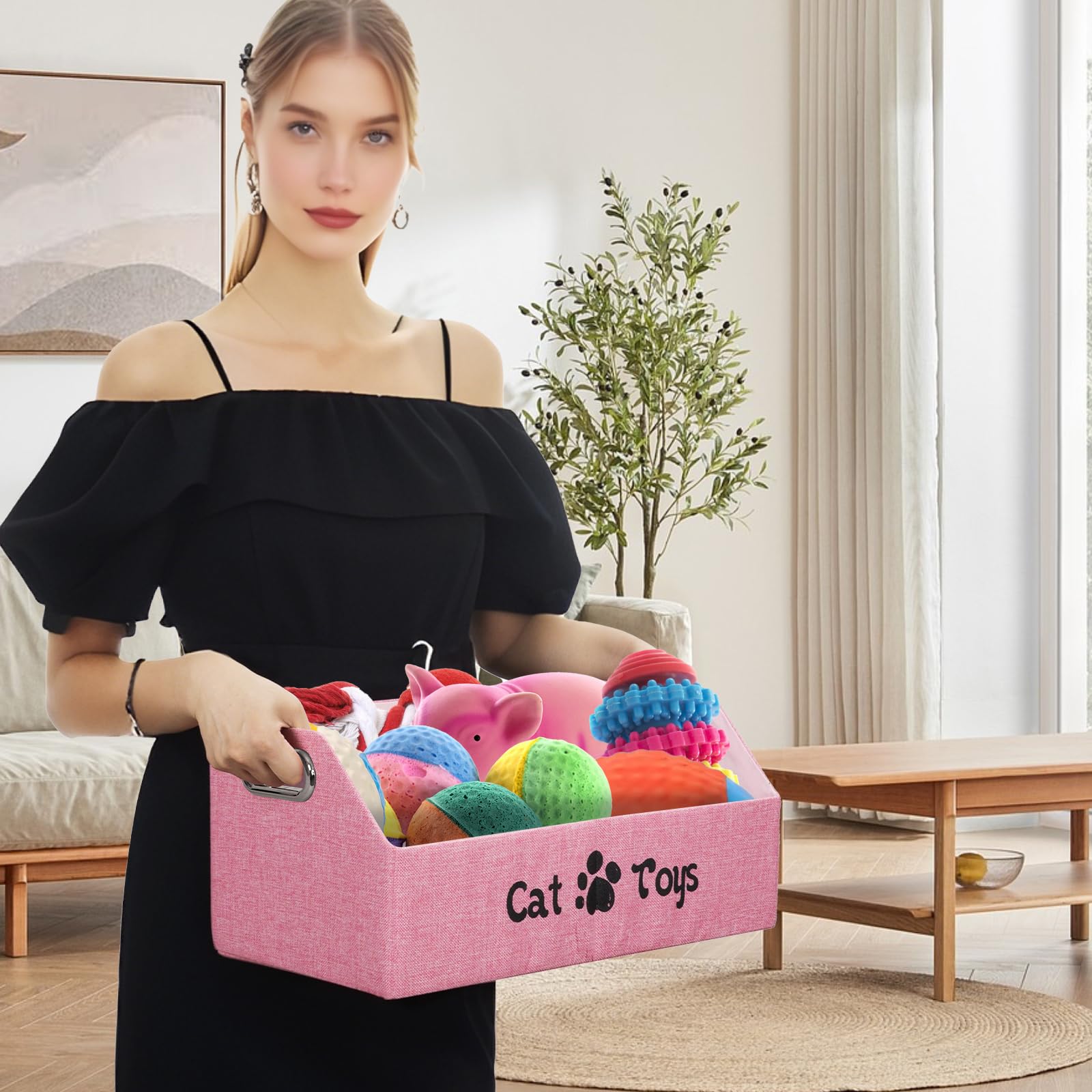 ORGMASTER cat toy bin collapsible design for travel
