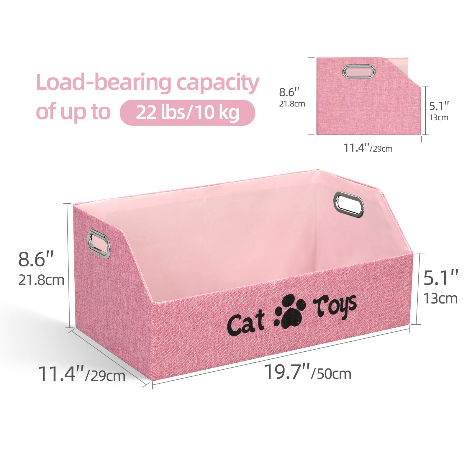 ORGMASTER cat toy bin open-front design enables easy toy retrieval