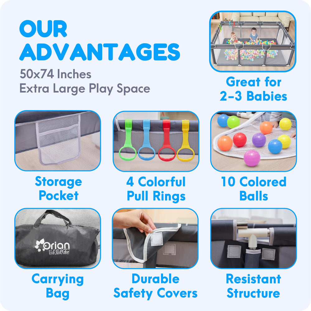 Orian Baby Playpen easy setup and quick cleanup for busy families.