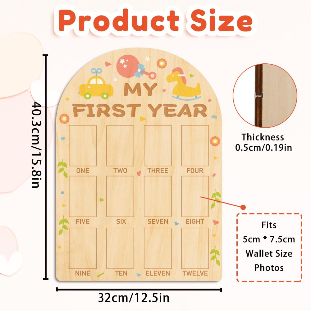 ORIGACH Baby Growth Photo Spaces includes 12 frames for monthly portraits.