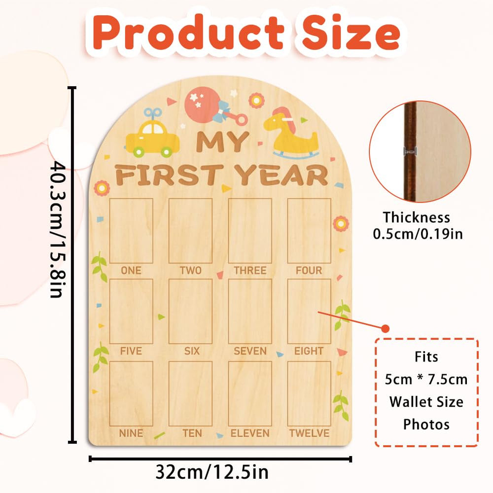 ORIGACH Baby Growth Photo Spaces includes 12 frames for monthly portraits.