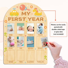 ORIGACH Wooden Photo Board sized 32x40.3 cm for nursery decor.